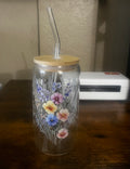 Personalized Crystal Glass with Floral Design