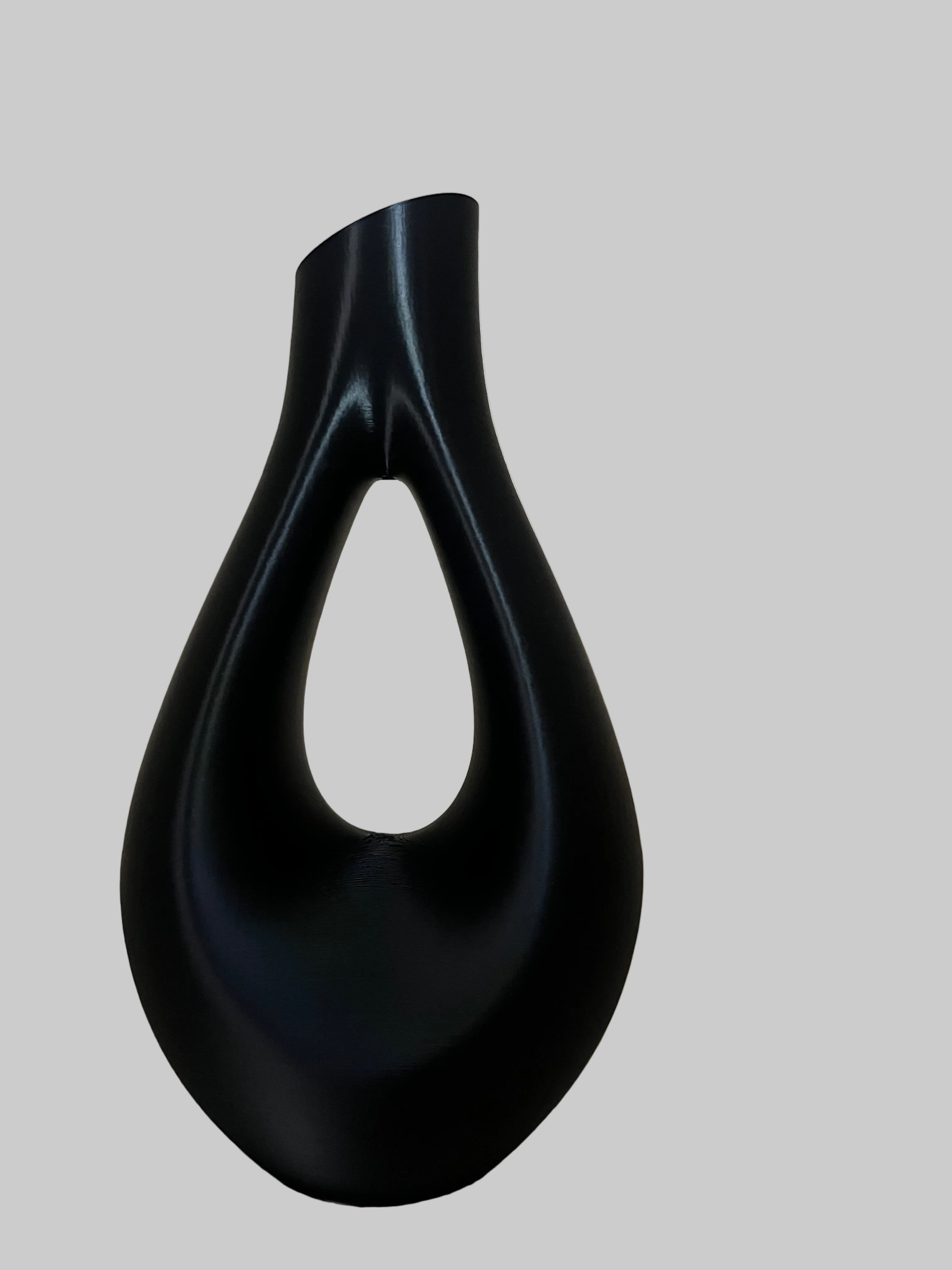 Matte Black Sculptural Vase