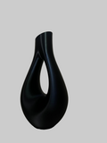 Matte Black Sculptural Vase