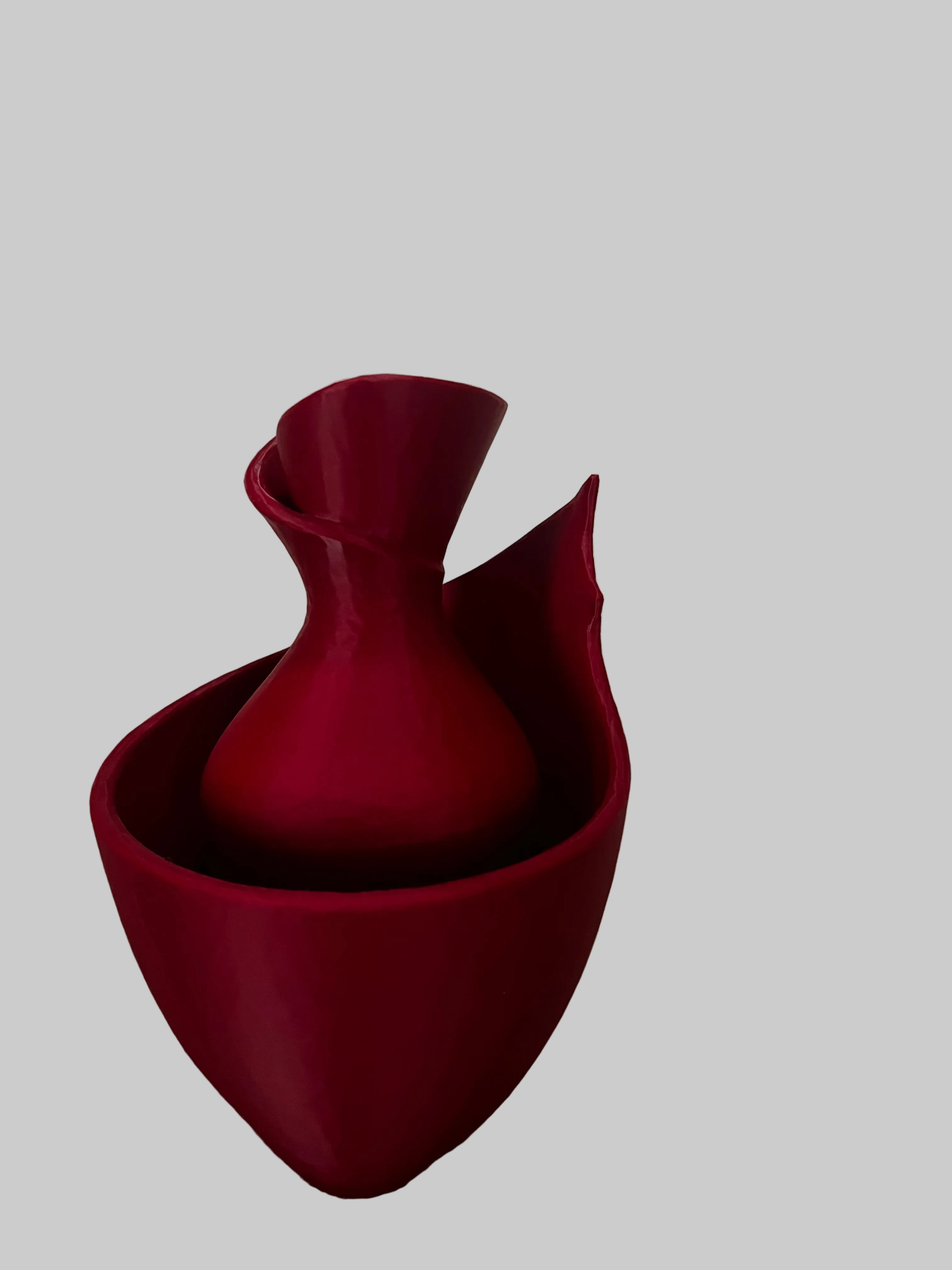 Sculptural Red Vase