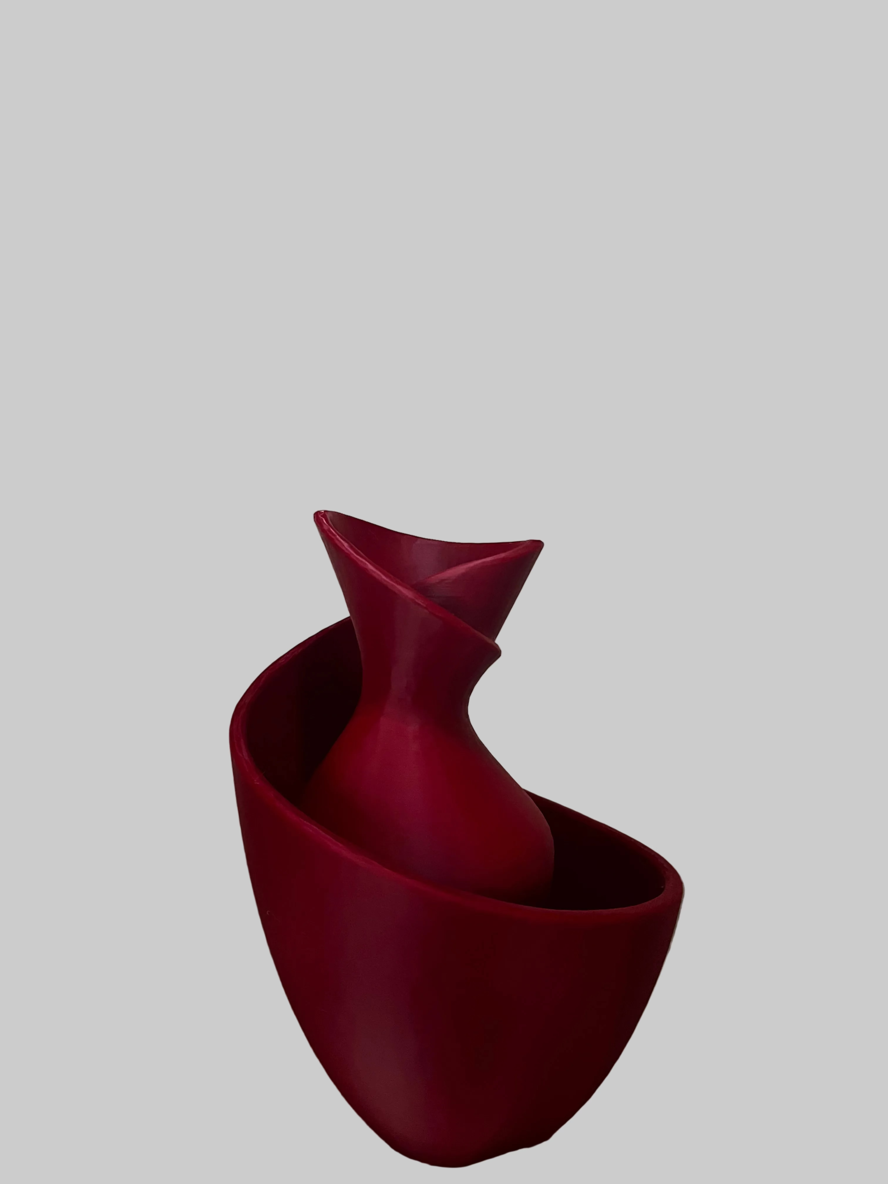 Sculptural Red Vase