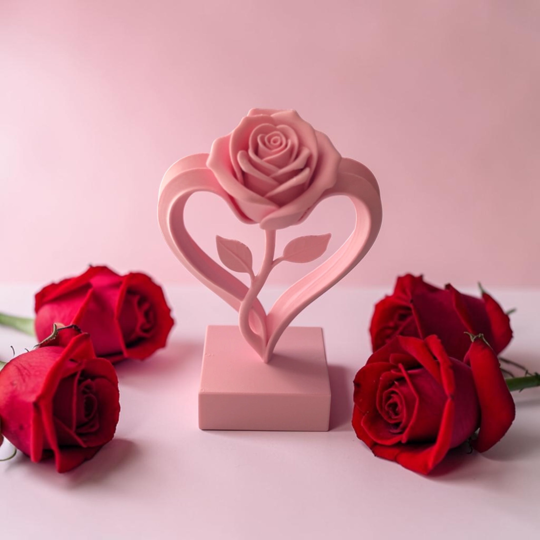 Infinite Rose in a Heart Frame