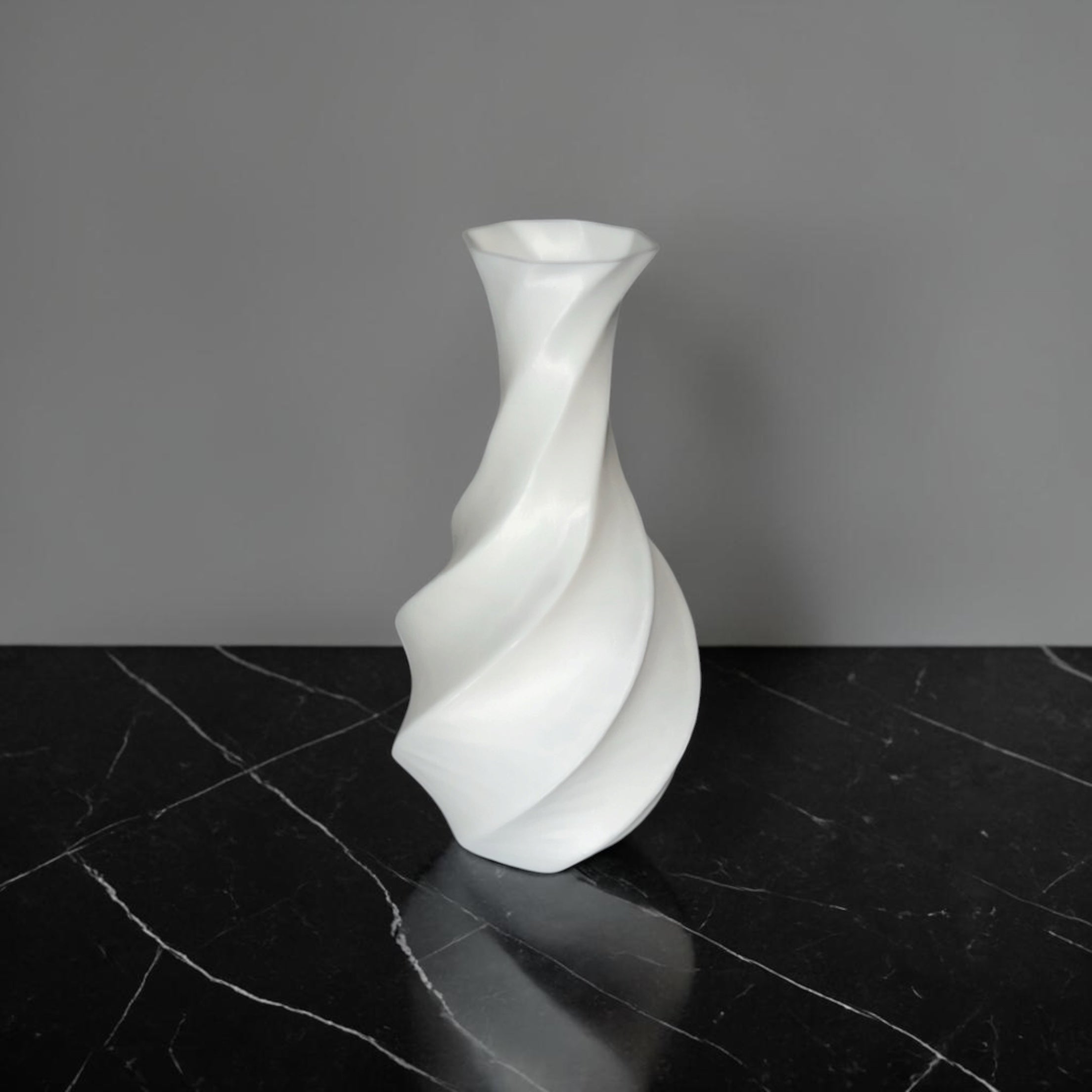 Modern White Spiral Vase