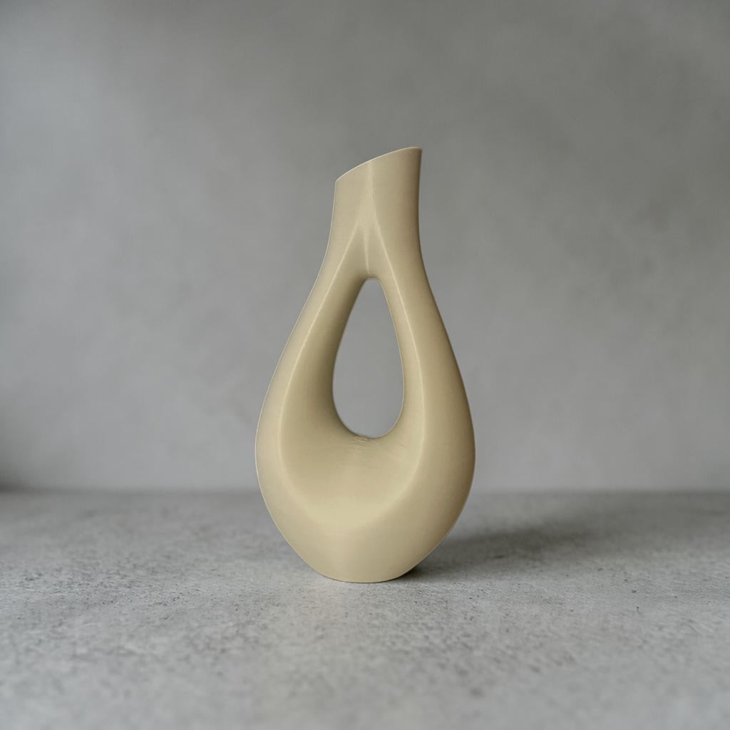 Matte Black Sculptural Vase