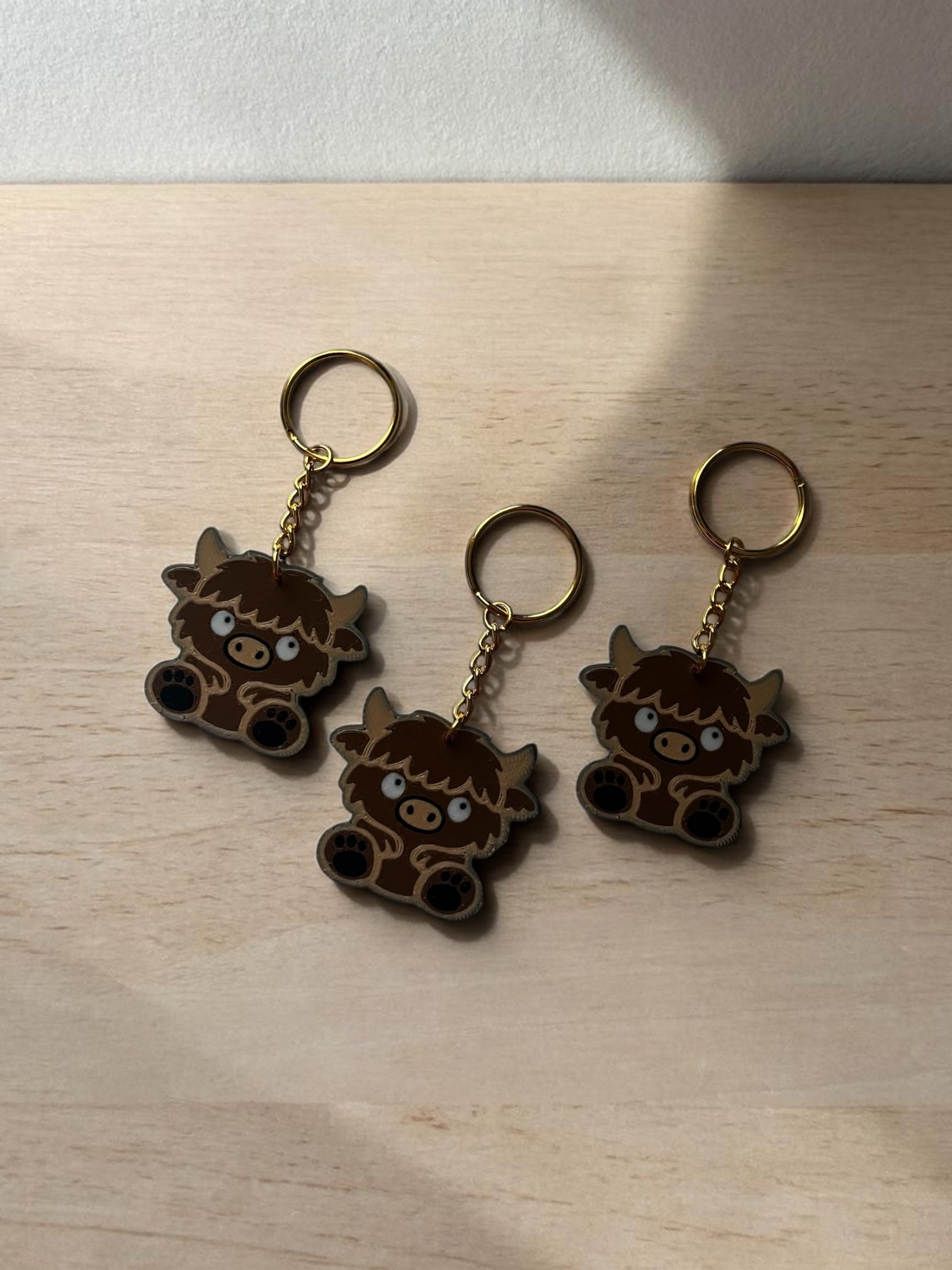 Cute Highland Cow Keychain 🐮✨