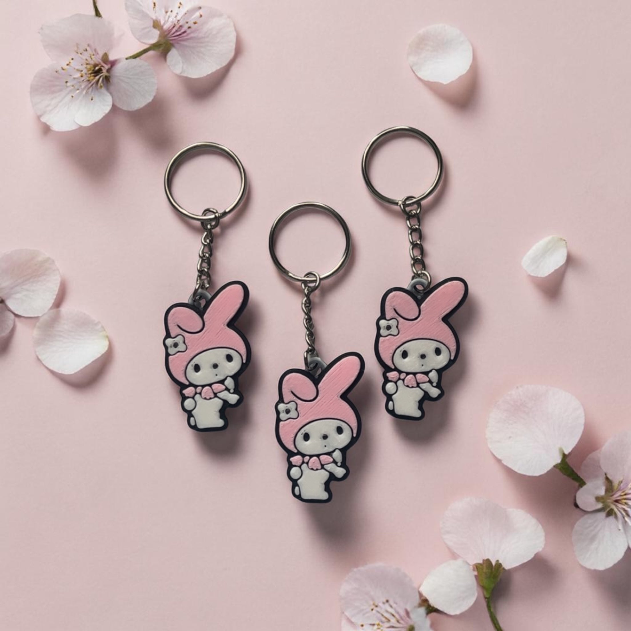 Kawaii Pink Bunny Keychain
