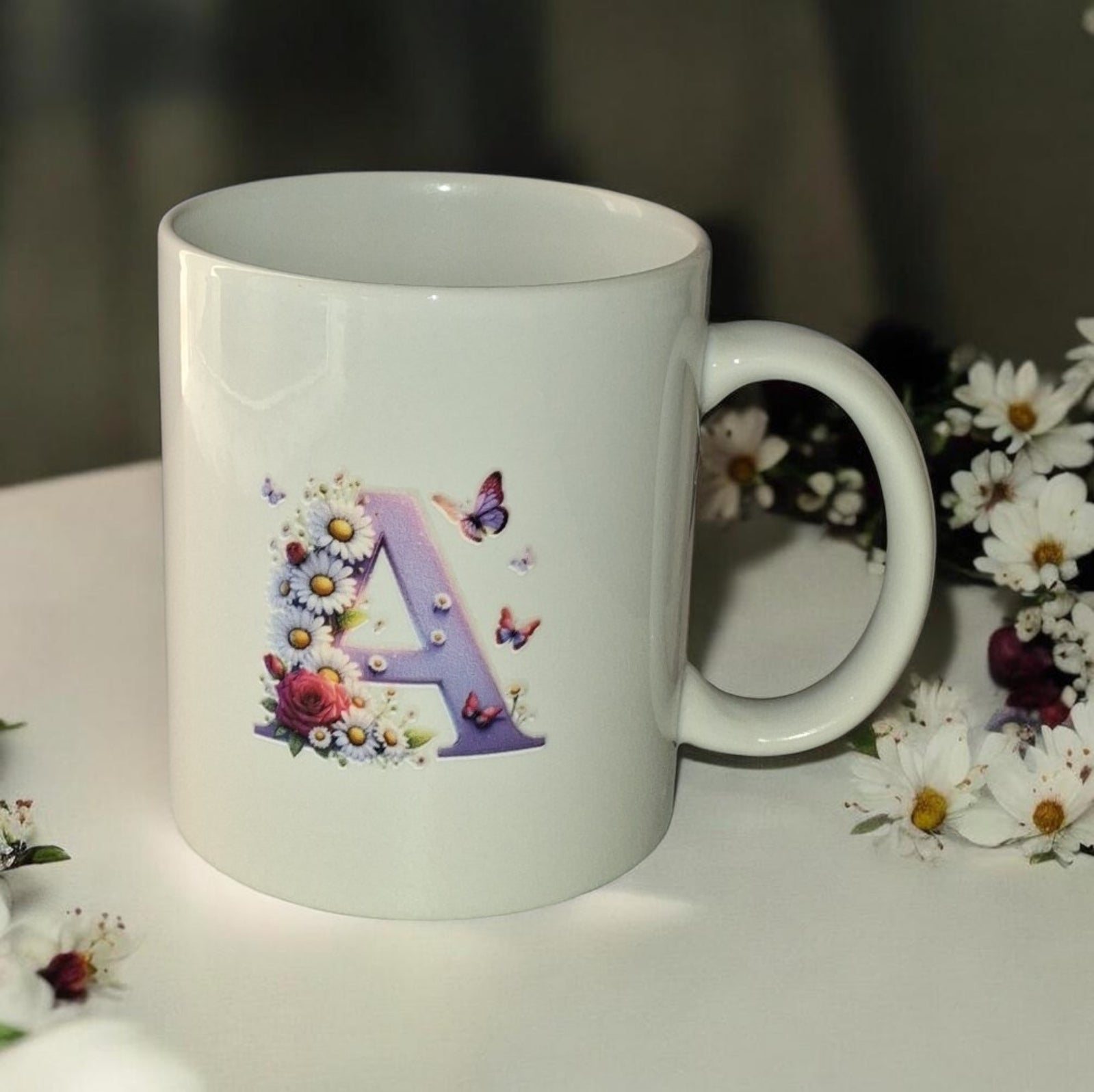 Elegant Letter A Ceramic Mug |