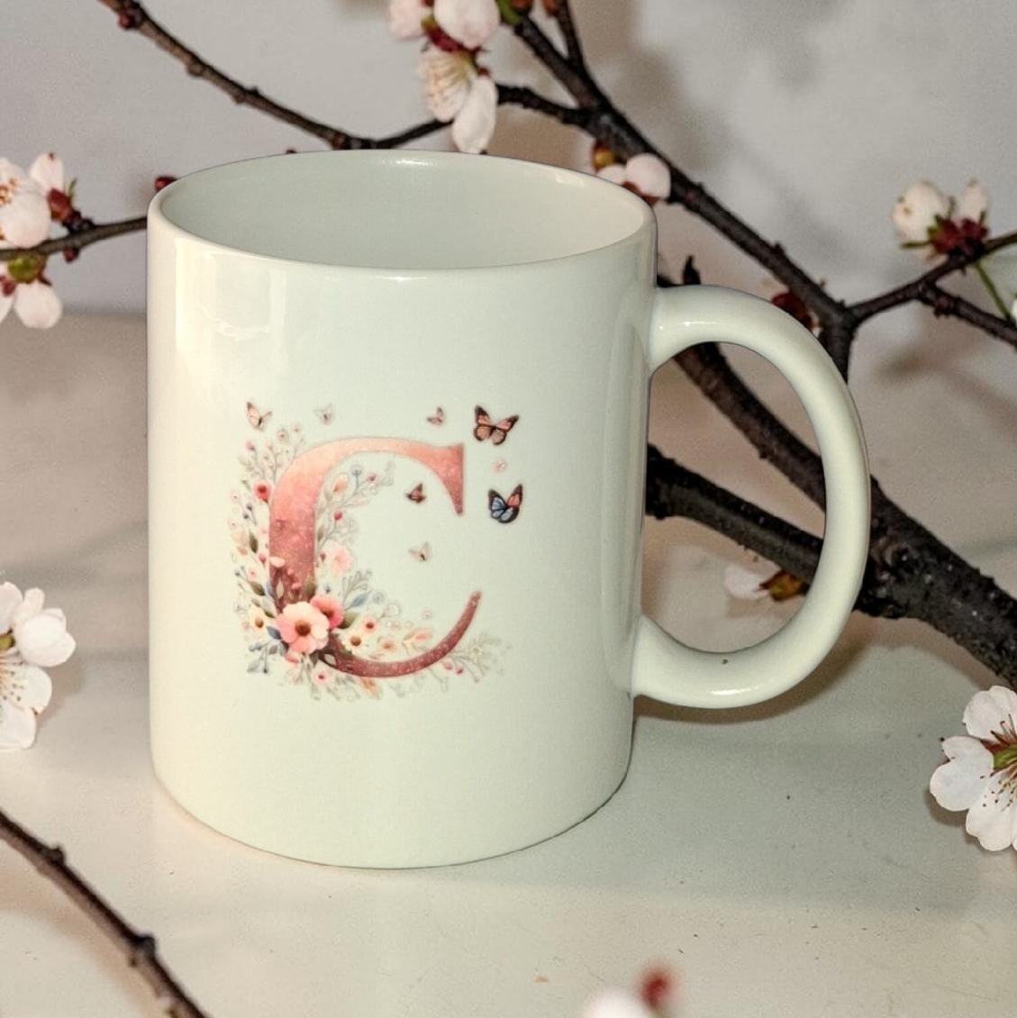 Elegant Letter C Ceramic Mug